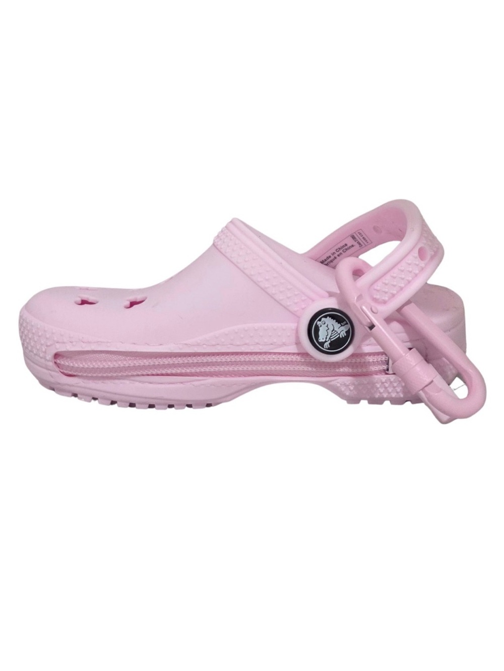 Disney Parks Pink Crocs Clog Shaped Zip Pouch Bag Charm Carabiner Keychain